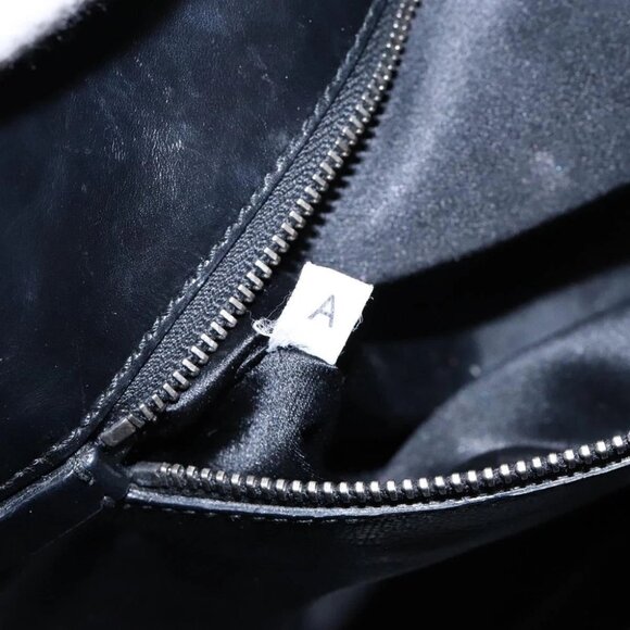 PRADA Shoulder Bag Enamel Black Silver Auth - Picture 15 of 15